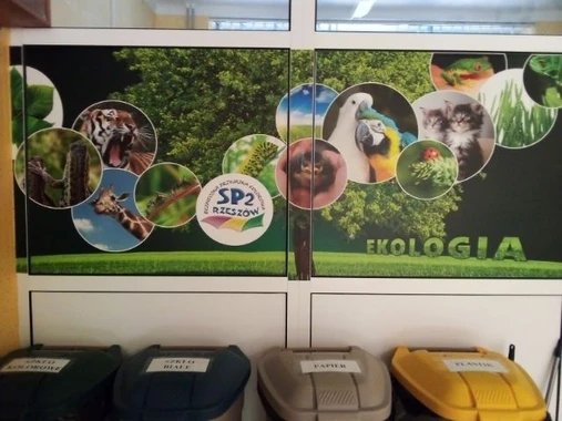 Zdjęcie przedstawia kącik ekologiczny w szkole.