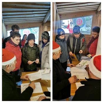 Uczniowie przygotowujący się do wyruszenia na szlak - marsze na orientację