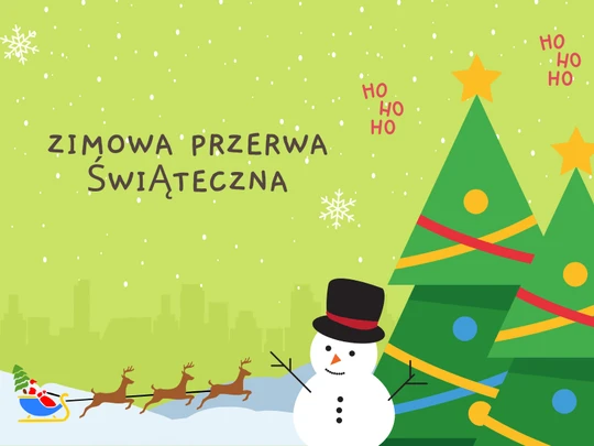 plakat zimowa przerwa świąteczna