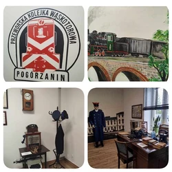 Wycieczka do Dynowa - przejazd uczniów kolejka wąskotorową